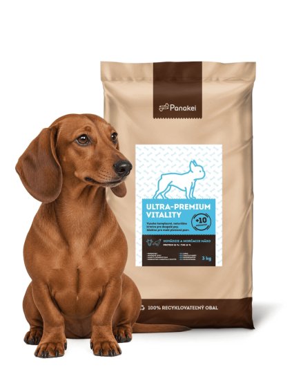 Granule Panakei Hovězí + Krůtí (3 kg) s malou velikostí granulí cca 6 mm pro malá plemena.