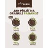 Vizuální návod na změnu stravy: jak postupně nahradit původní krmivo granulemi Panakei v průběhu 7 dnů.